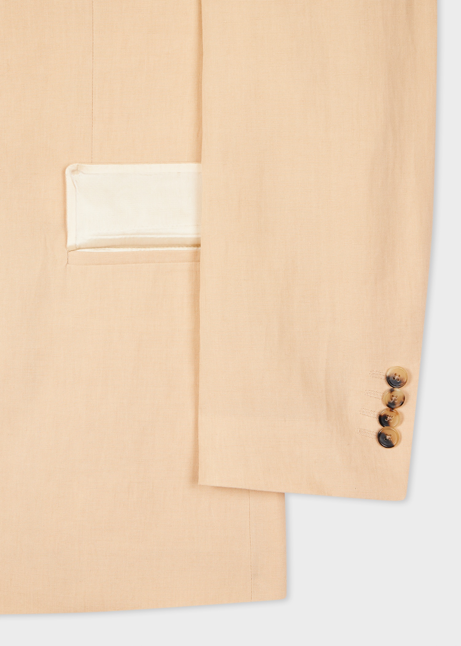 Beige Linen Buggy-Lined Blazer - 4