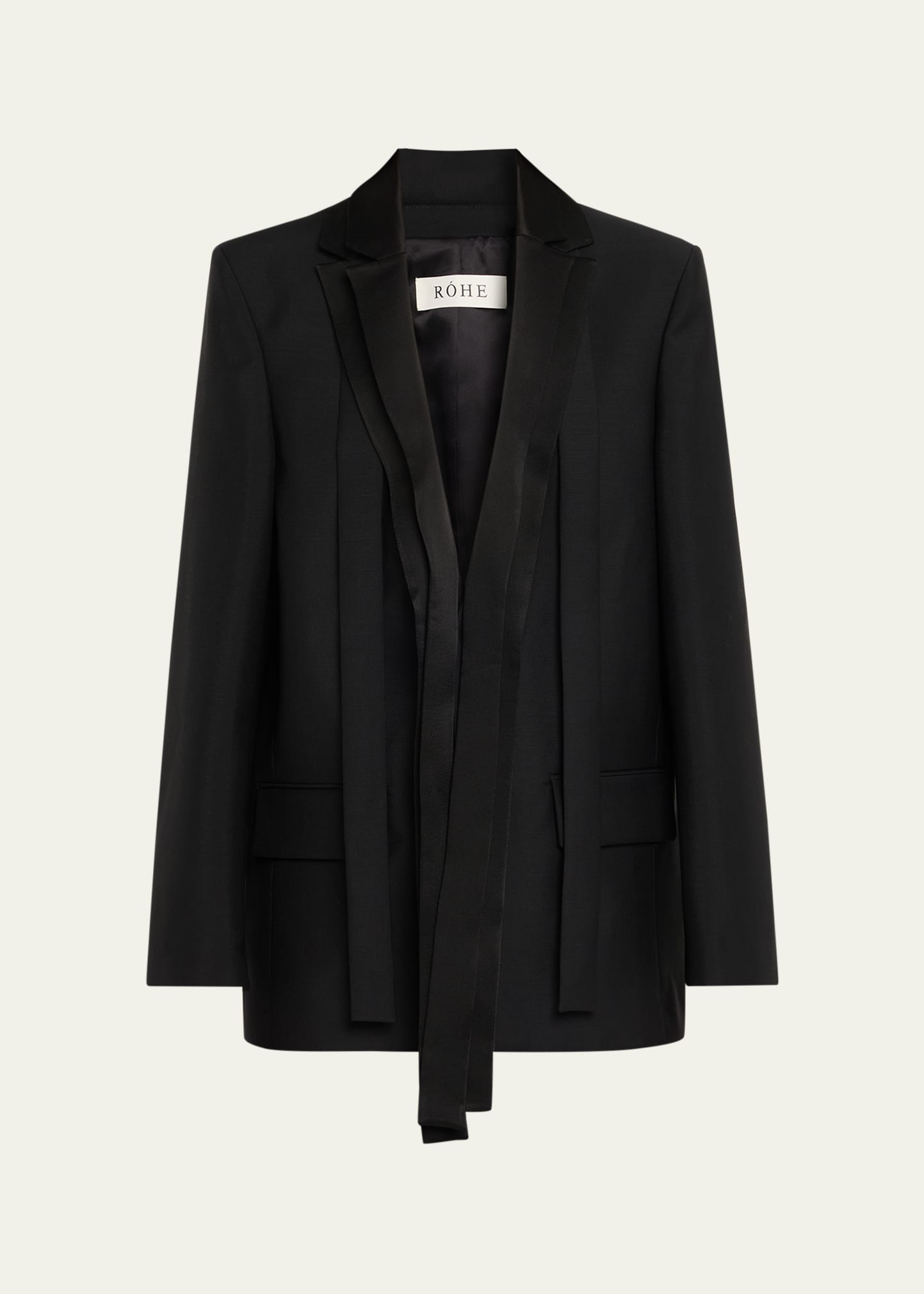 Deconstructed Satin Lapel Jacket - 1