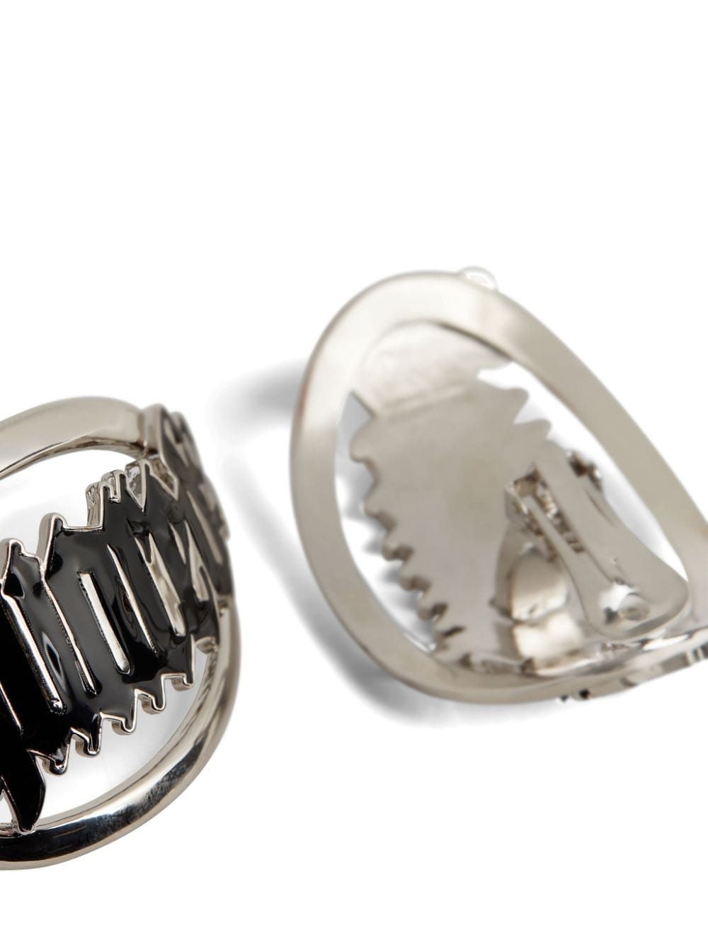 logo-plaque clip-on earrings - 3