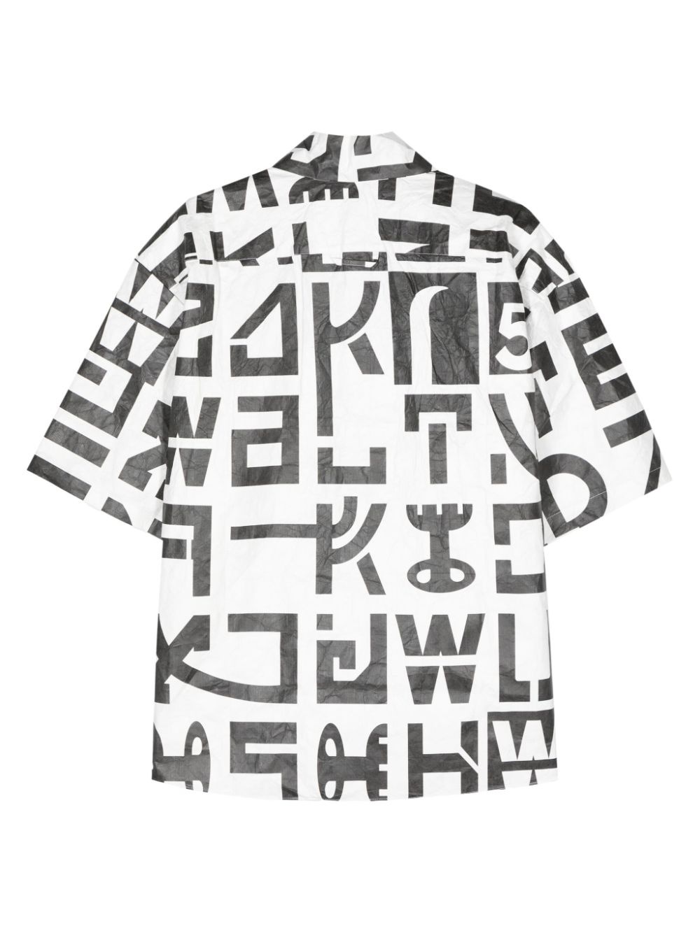 logo-print crinkled shirt - 2