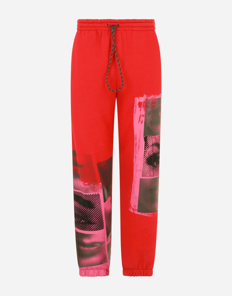 Jersey jogging pants with print - 3