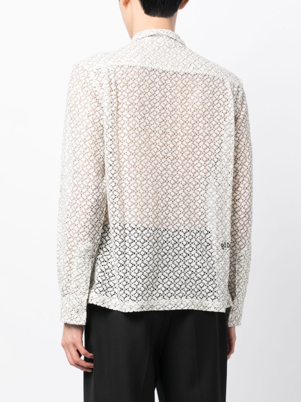 floral-lace long-sleeve shirt - 4
