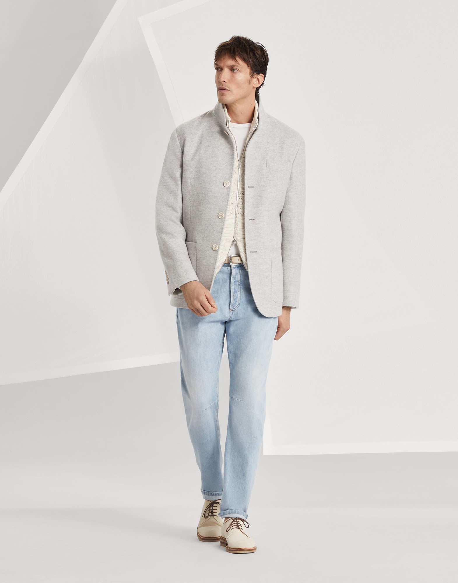 Water-resistant lightweight cashmere outerwear blazer - 5