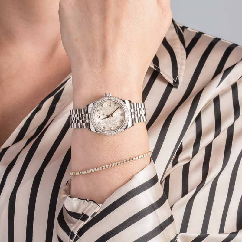 Rolex Datejust 31 ref 178384 Jubilee Diamond Dial - 5