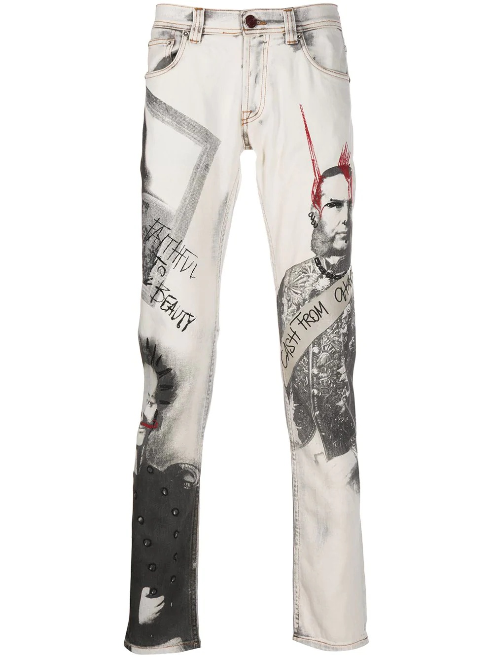 graphic print jeans - 1