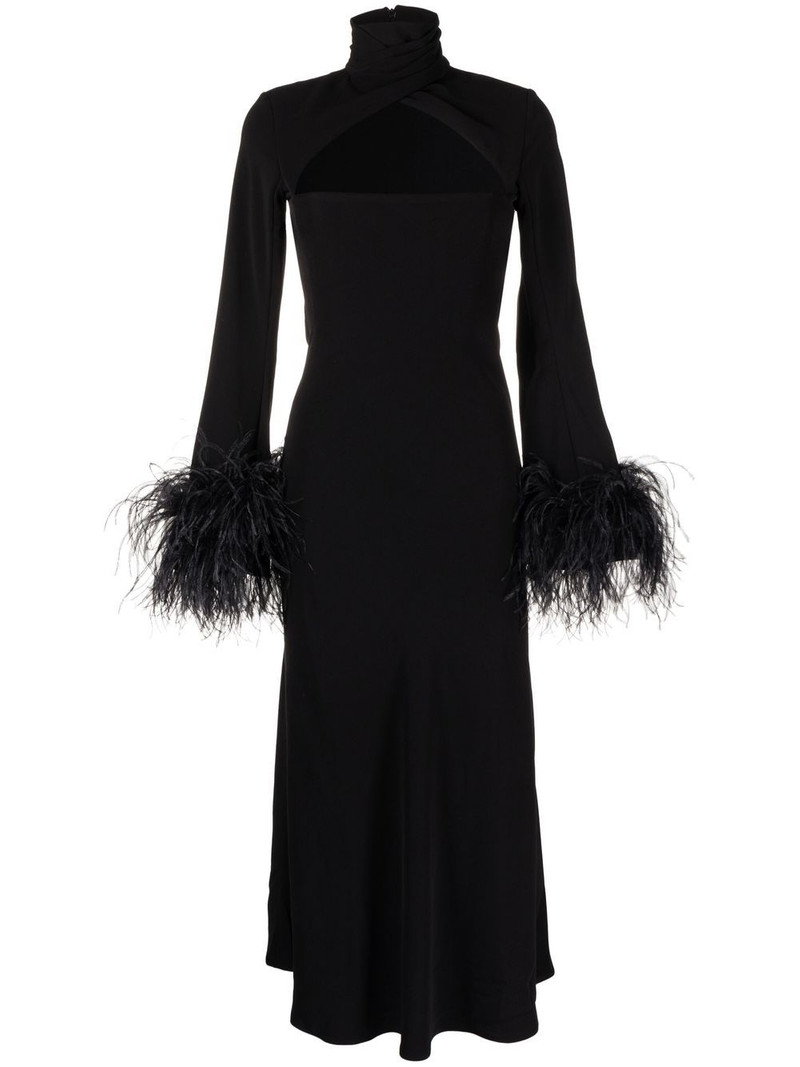 Odessa feather-trim midi dress 1