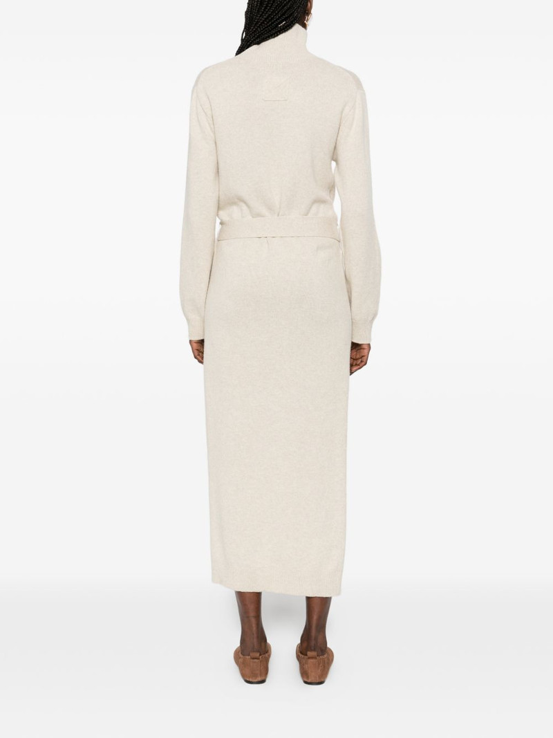 turtleneck tie knitted midi dress 4