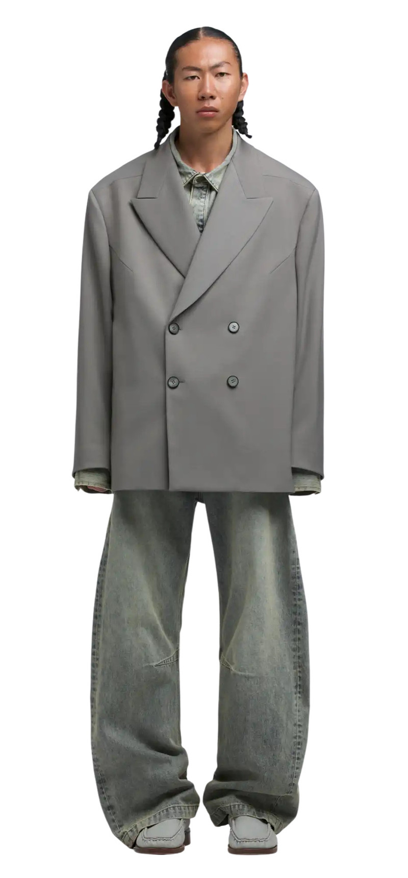 entire studios DOUBLE BREASTED BLAZER GRAVEL outlook