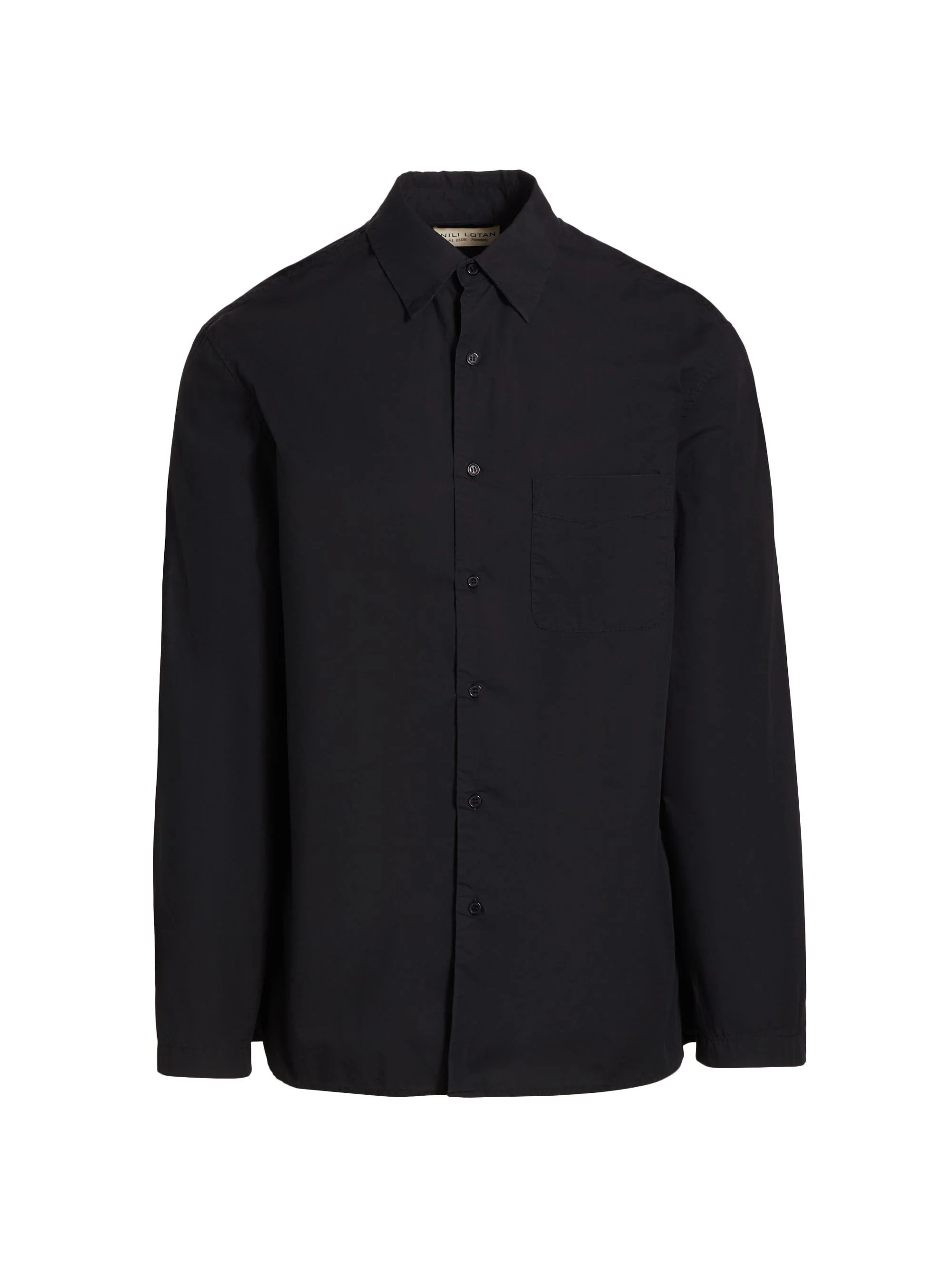 Men's Caiden Cotton Poplin Button-Front Shirt - Midnight - 1