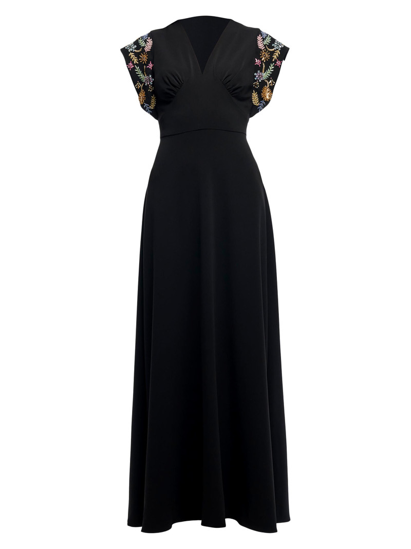 Women's Matassa Embellished Cap-Sleeve Maxi Dress - Jet 1