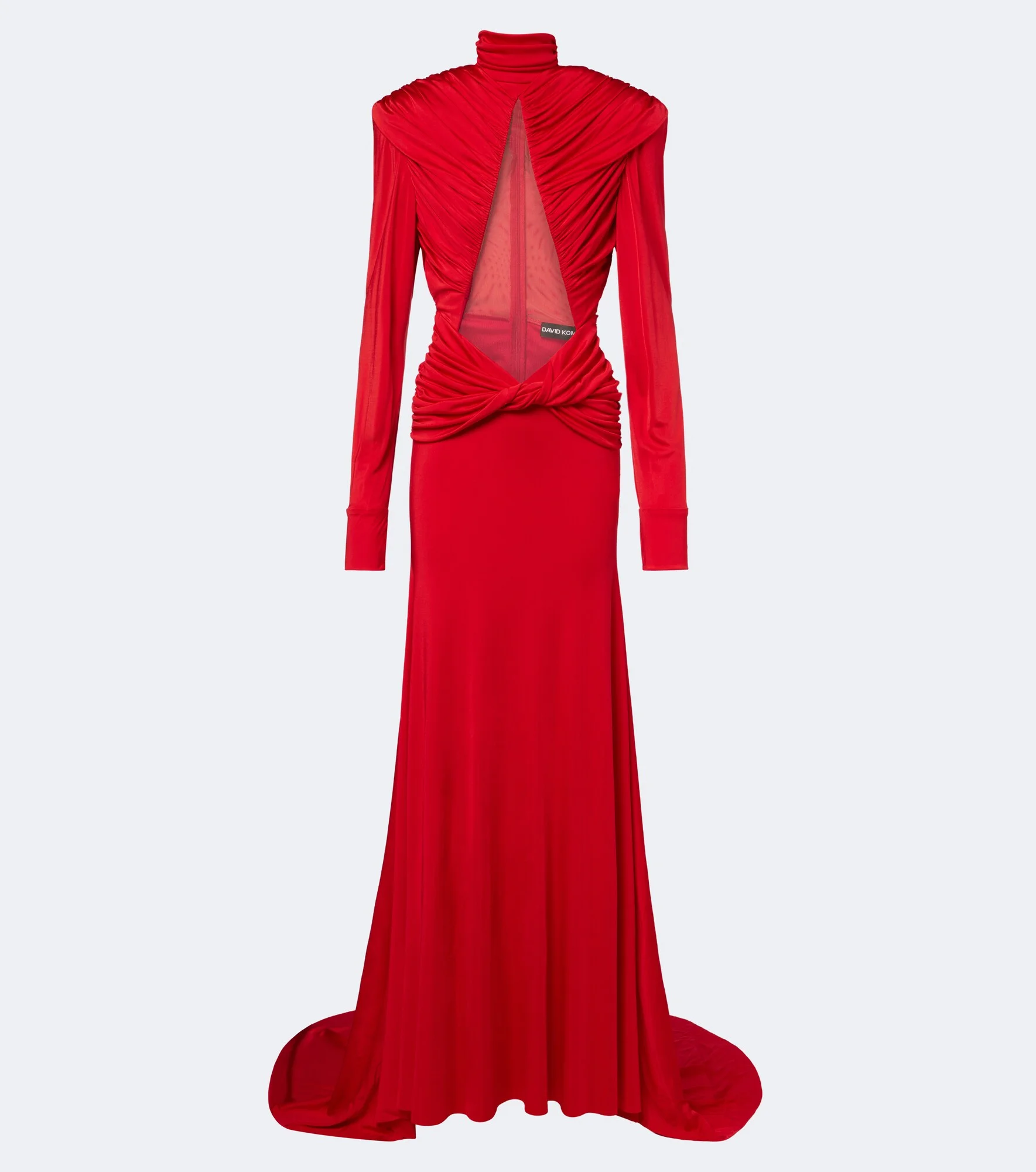 Cutout ruched jersey gown - 1