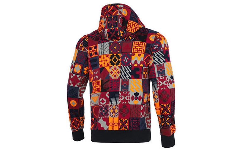 adidas Men's adidas Cny Aop Hood Limited Pattern Sports Bright Pink Red Fluorescence HI3286 outlook