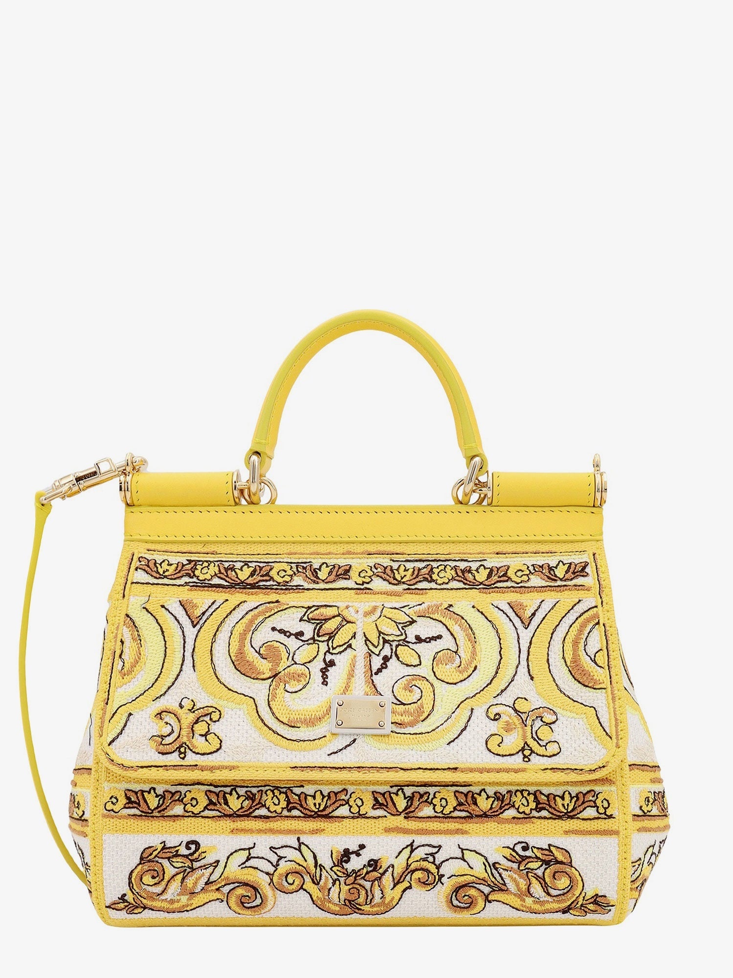 Dolce & Gabbana Woman Sicily Woman Yellow Handbags - 1