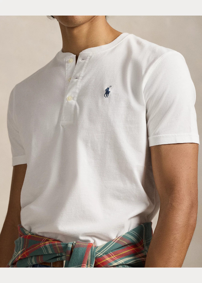 Slub Jersey Short-Sleeve Henley Shirt 5