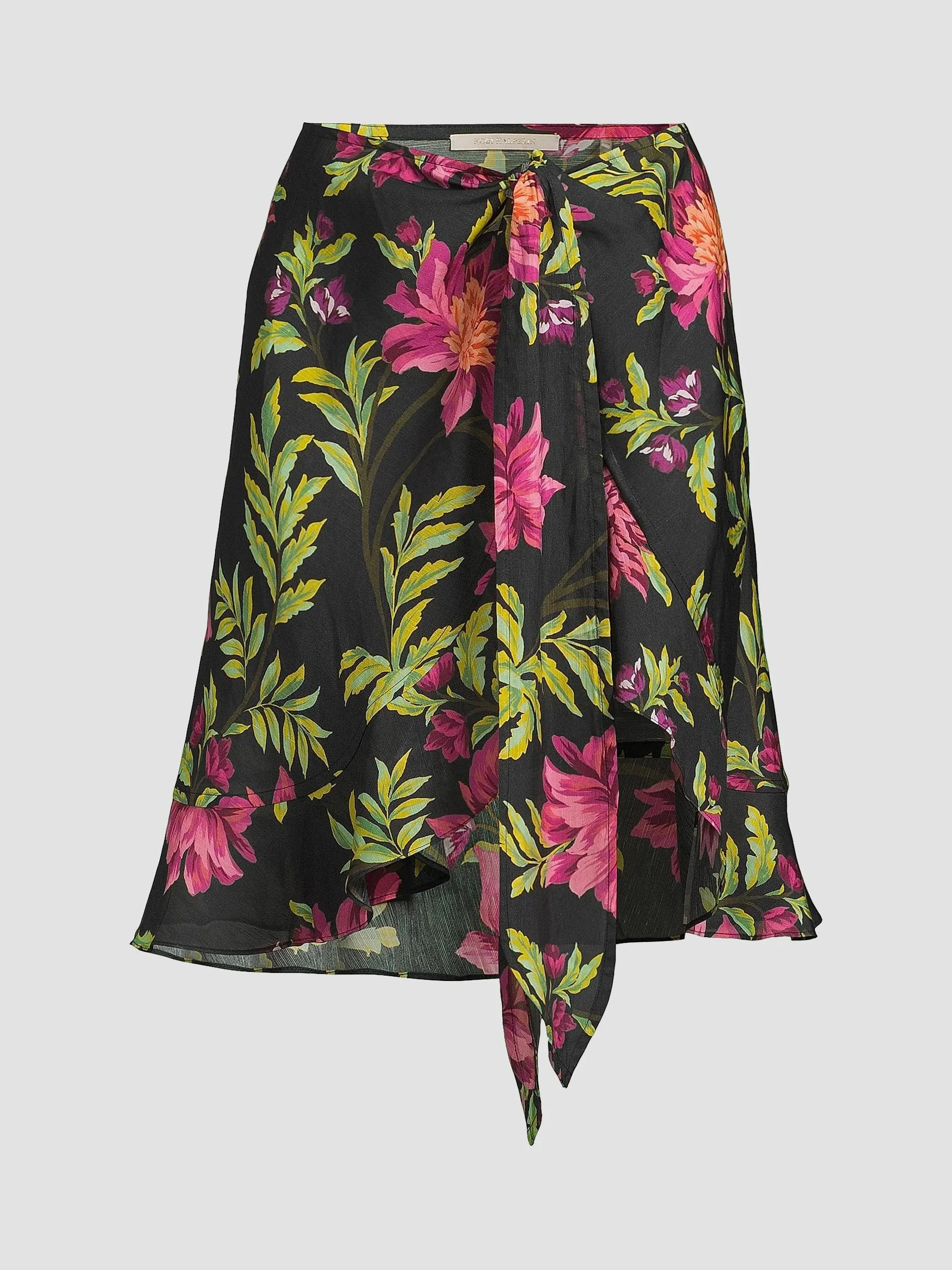 Women's Marlo Tropical Cover-Up Knee-Length Skirt - Black Multi - 1