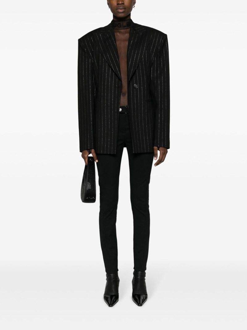 MUGLER logo-embossed sheer bodysuit outlook
