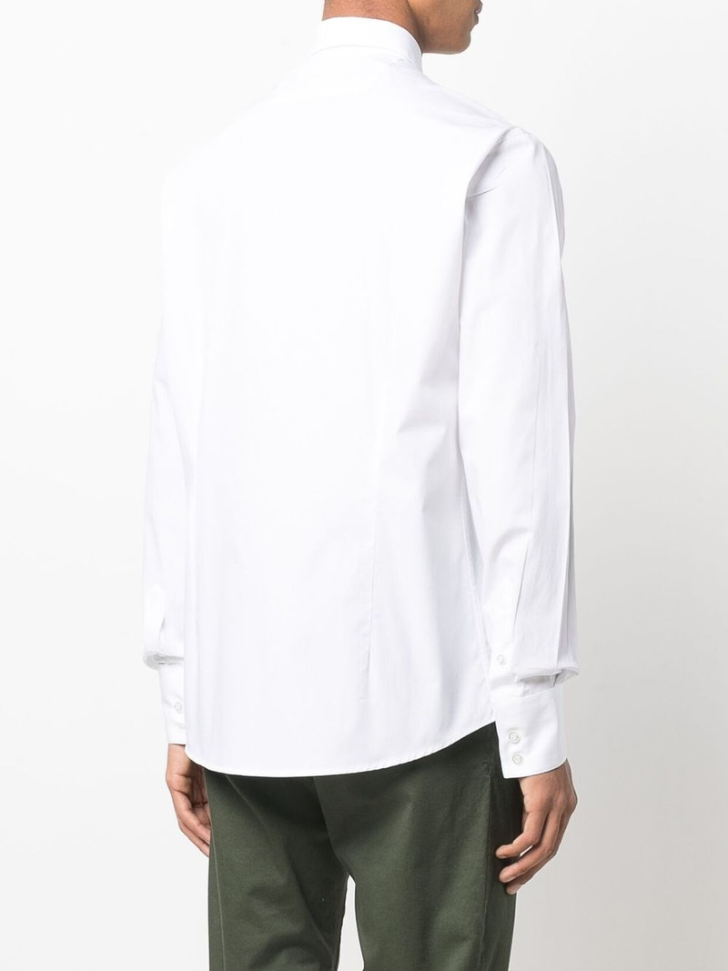 Hexagon embroidery dress shirt 4