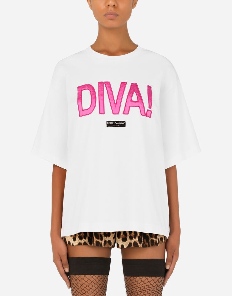 Jersey T-shirt with diva patch - 1