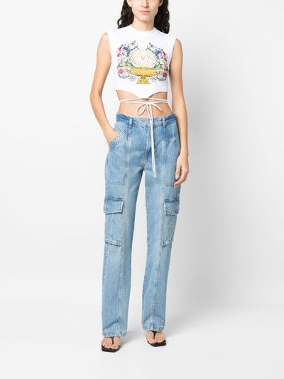 VERSACE JEANS COUTURE logo-print sleeveless top outlook