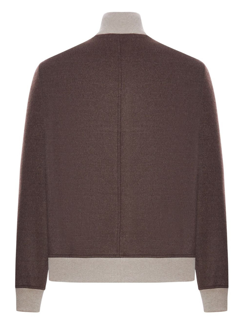 Brunello Cucinelli Double wool flannel bomber jacket outlook