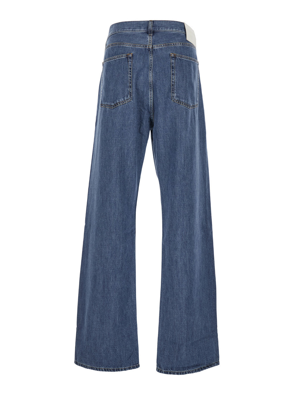 Valentino Men Blue Five-Pocket Wide Jeans In Denim Man - 2