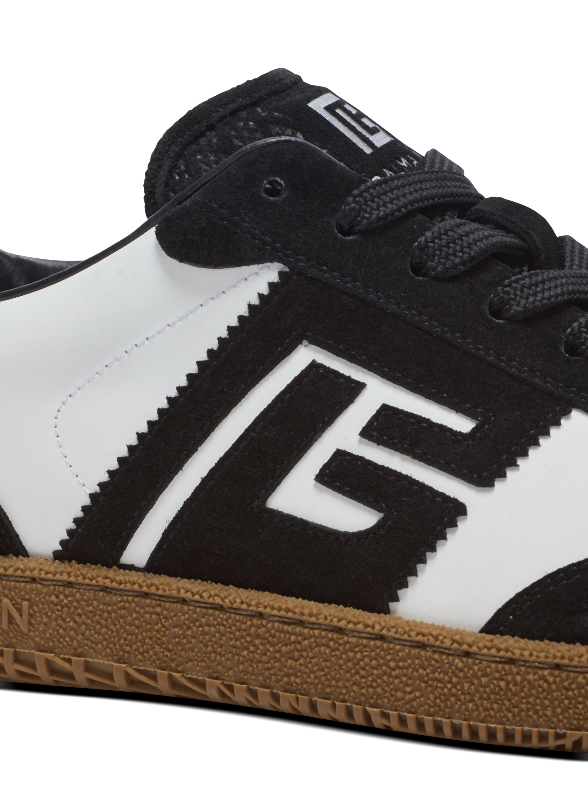 Balmain Swan trainers in calfskin and suede - 8