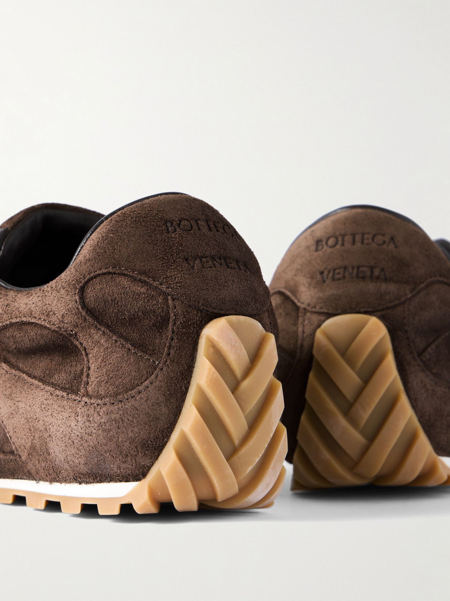 Orbit Flash Leather-Trimmed Suede Sneakers Brown - 4