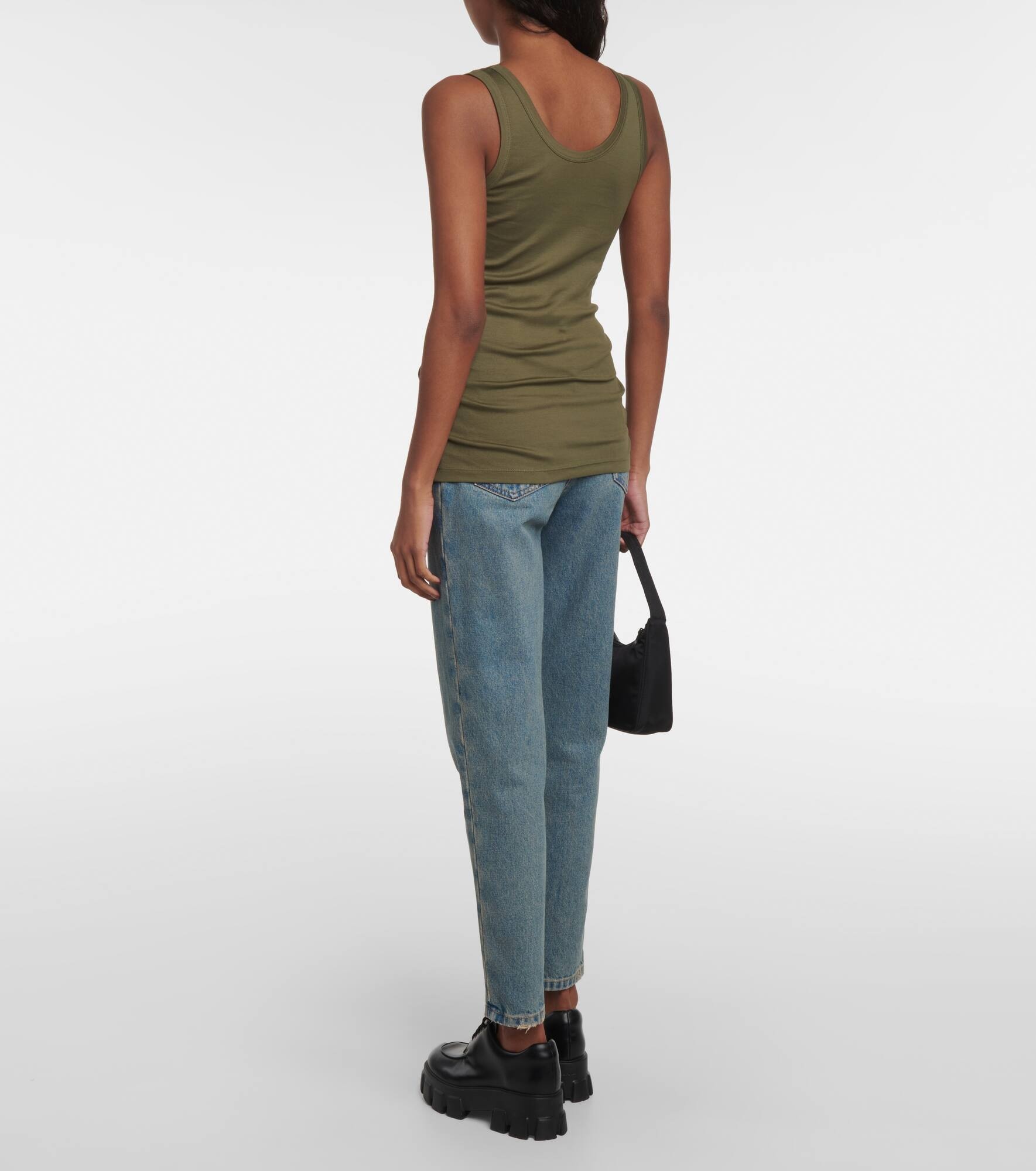 Logo cotton jersey tank top - 3