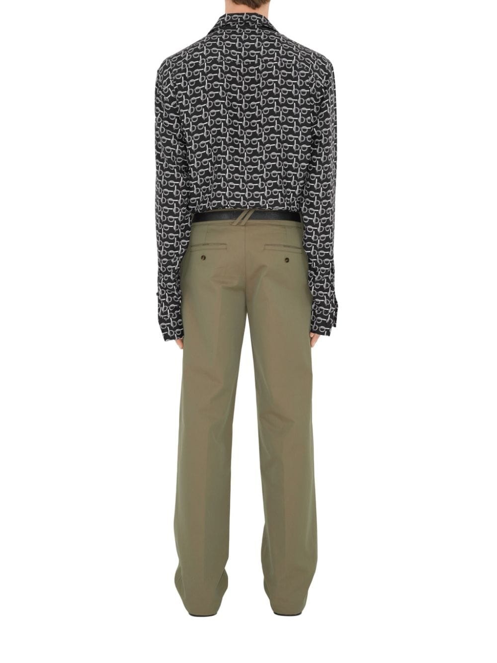 straight-leg cotton trousers - 4