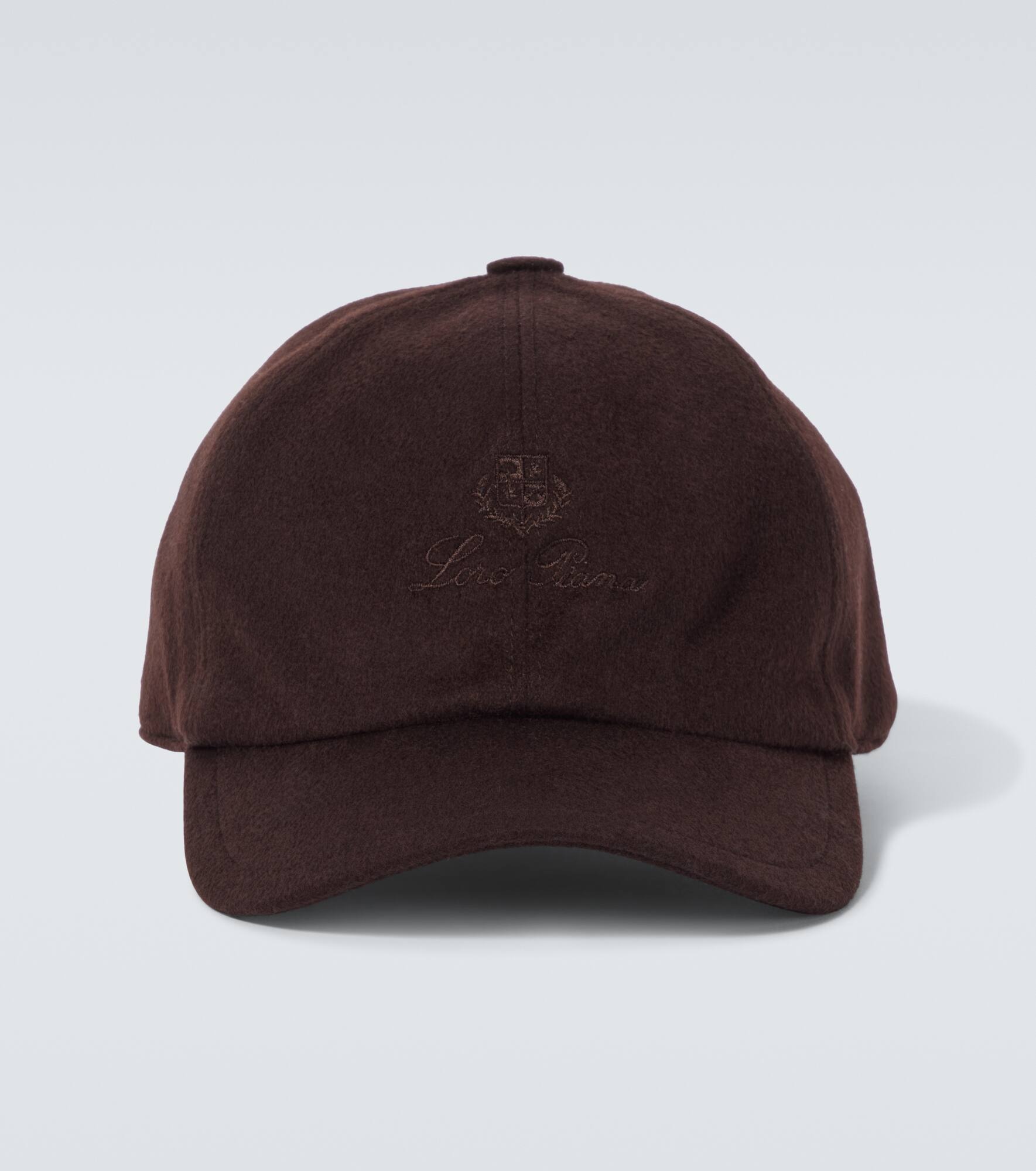 Logo cashmere baseball cap - 1