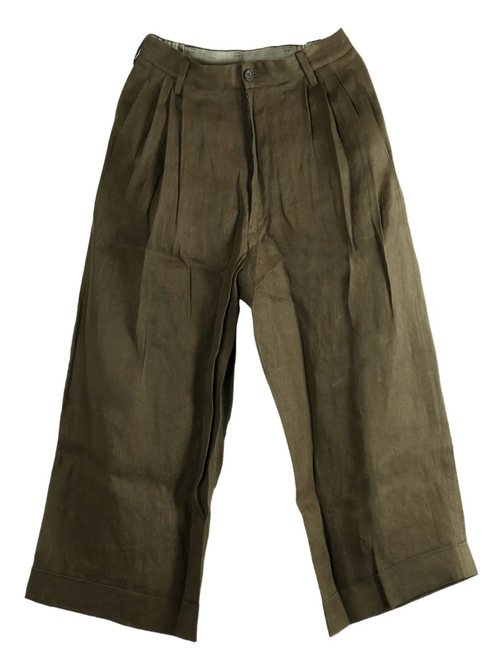 pleated patterned trousers - 1