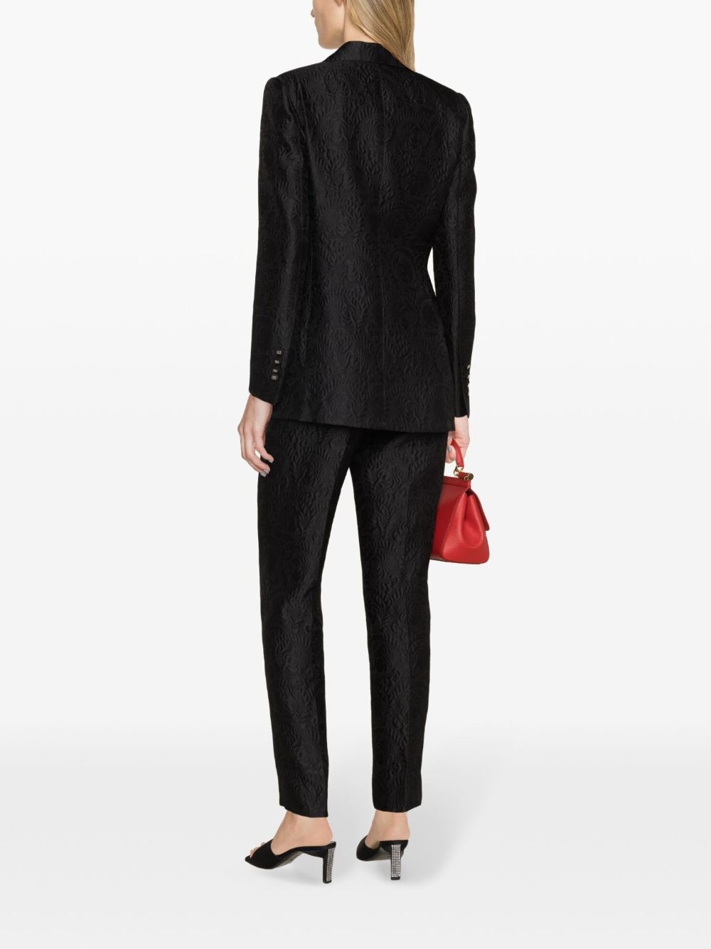 floral-jacquard blazer - 4