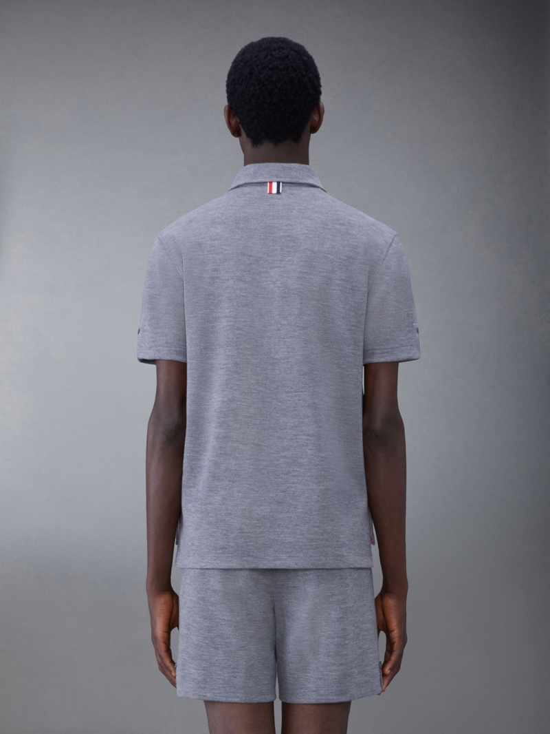 Thom Browne logo-patch polo shirt outlook