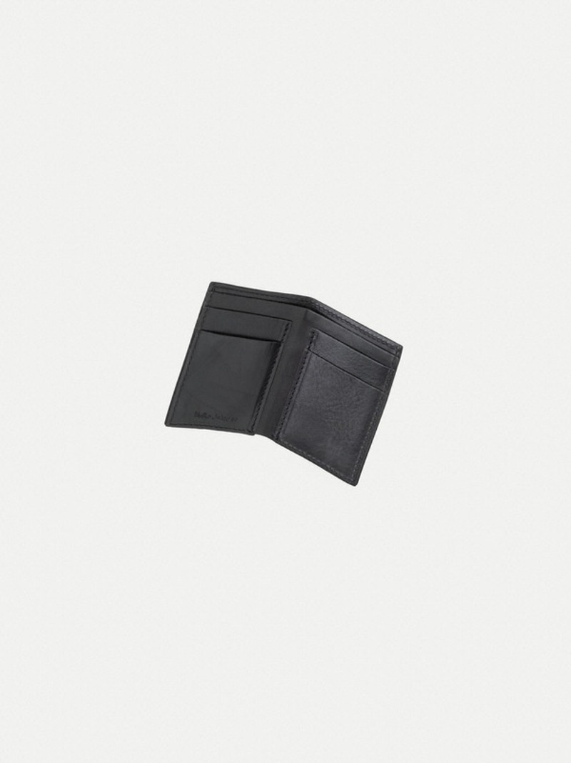 Nudie Jeans Hagdahl Wallet Saddle Leather Black outlook
