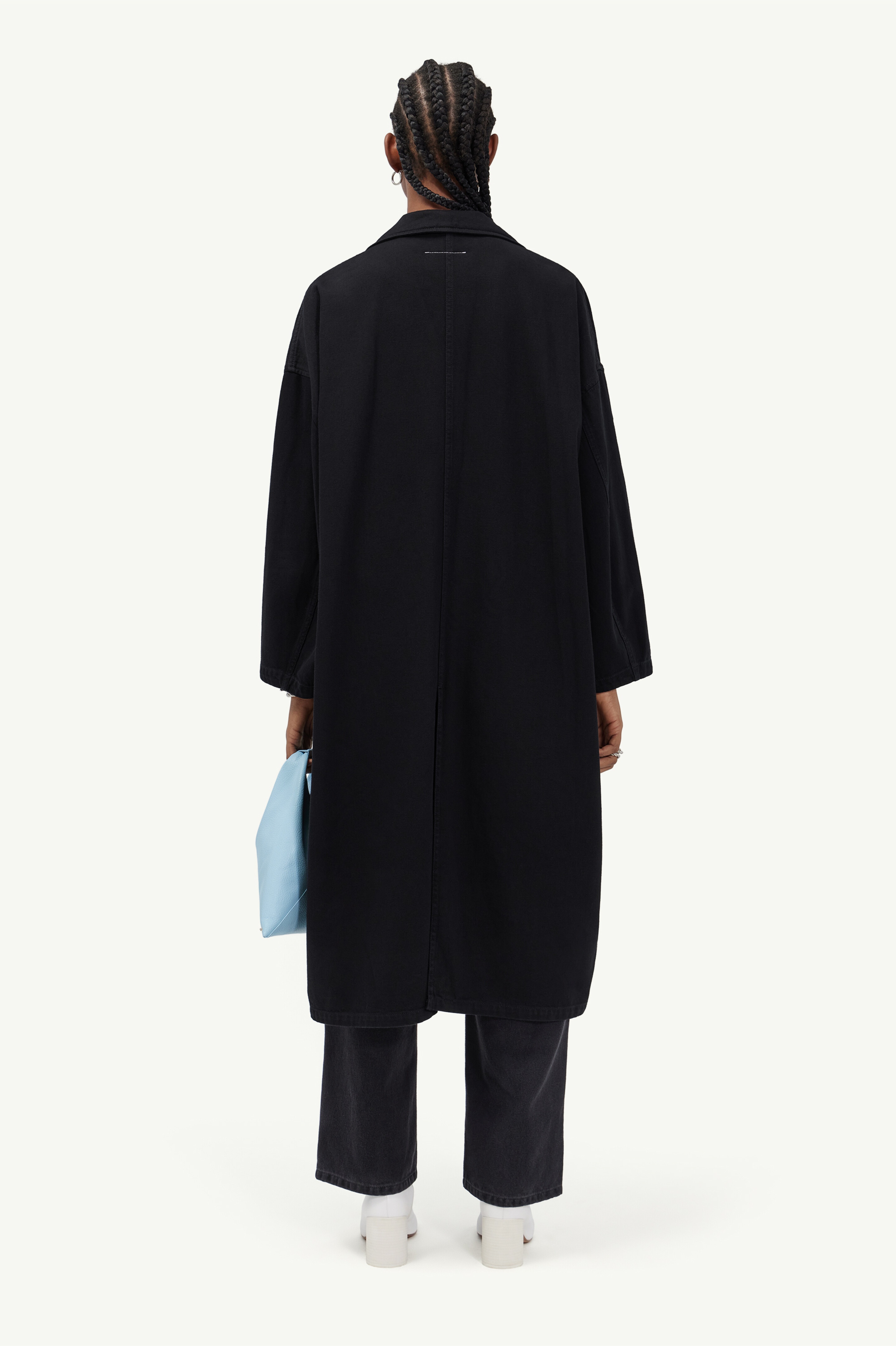 Oversized indigo denim coat - 4