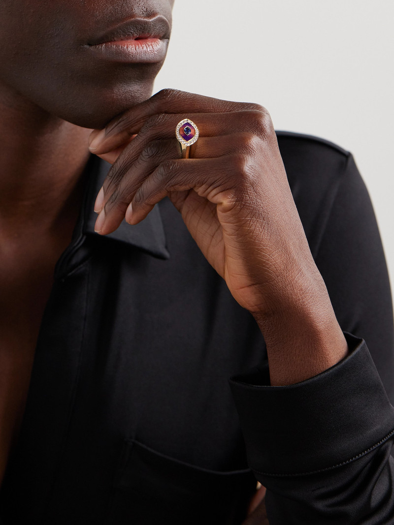 MARIE LICHTENBERG Evil Eye 18-karat Gold, Diamond And Sapphire Ring outlook