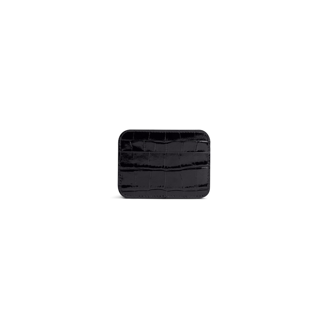 Cash Card Holder Crocodile Embossed in Black/white - 2