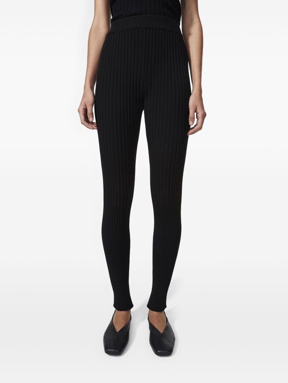 ribbed-knit trousers - 4