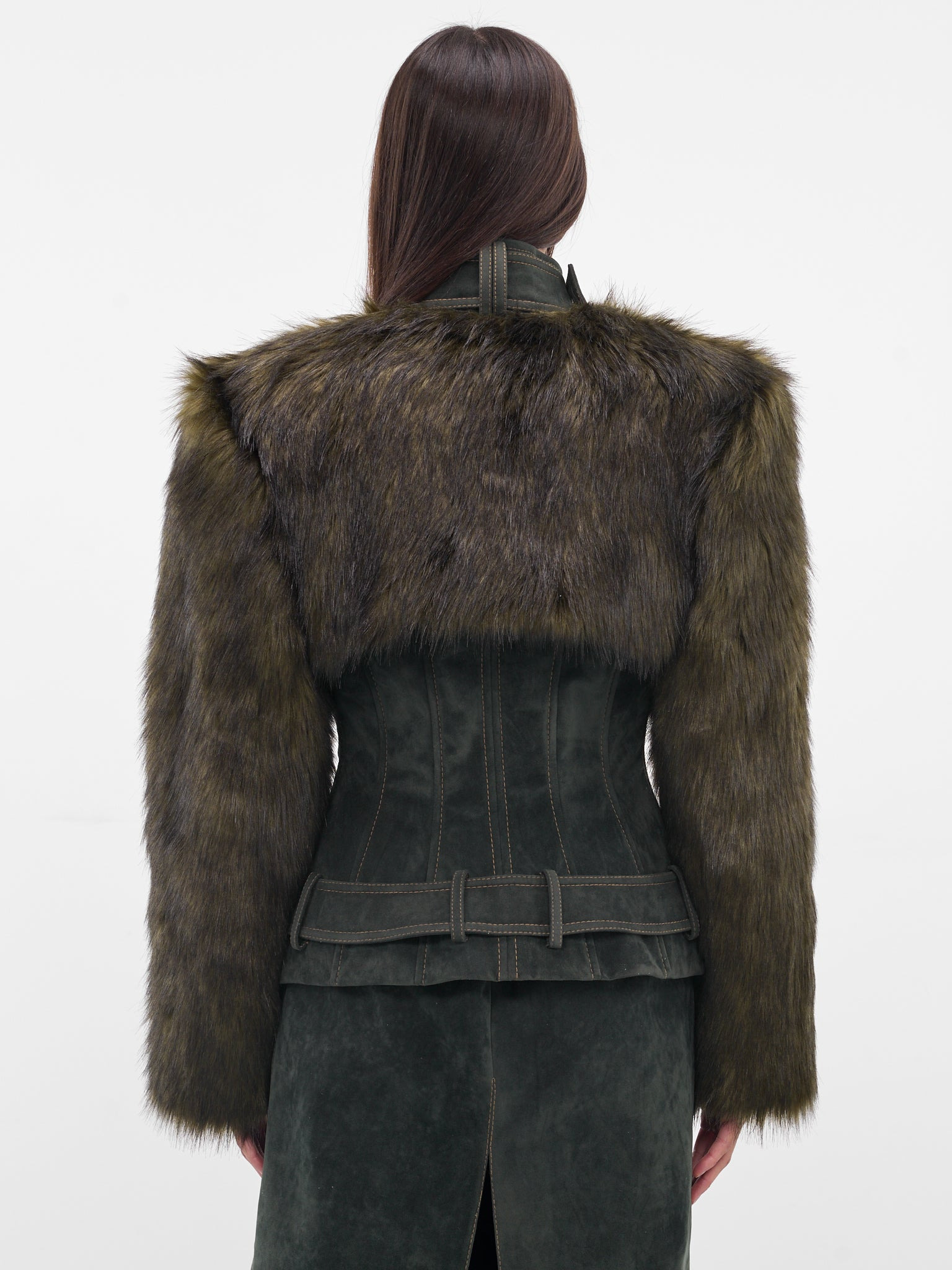 Hybrid Vegan Fur Corset Jacket - 3