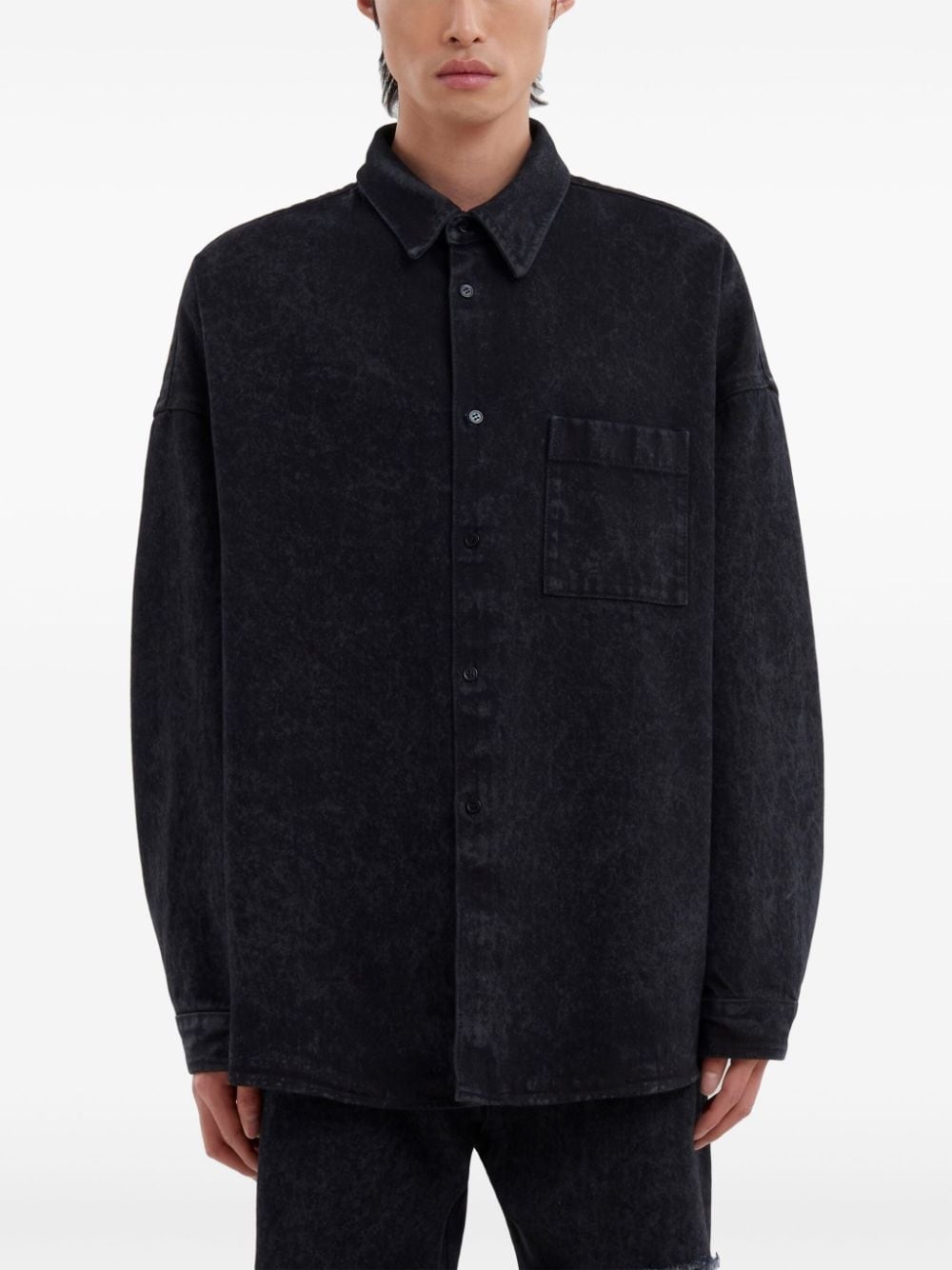 logo-patch cotton shirt - 3