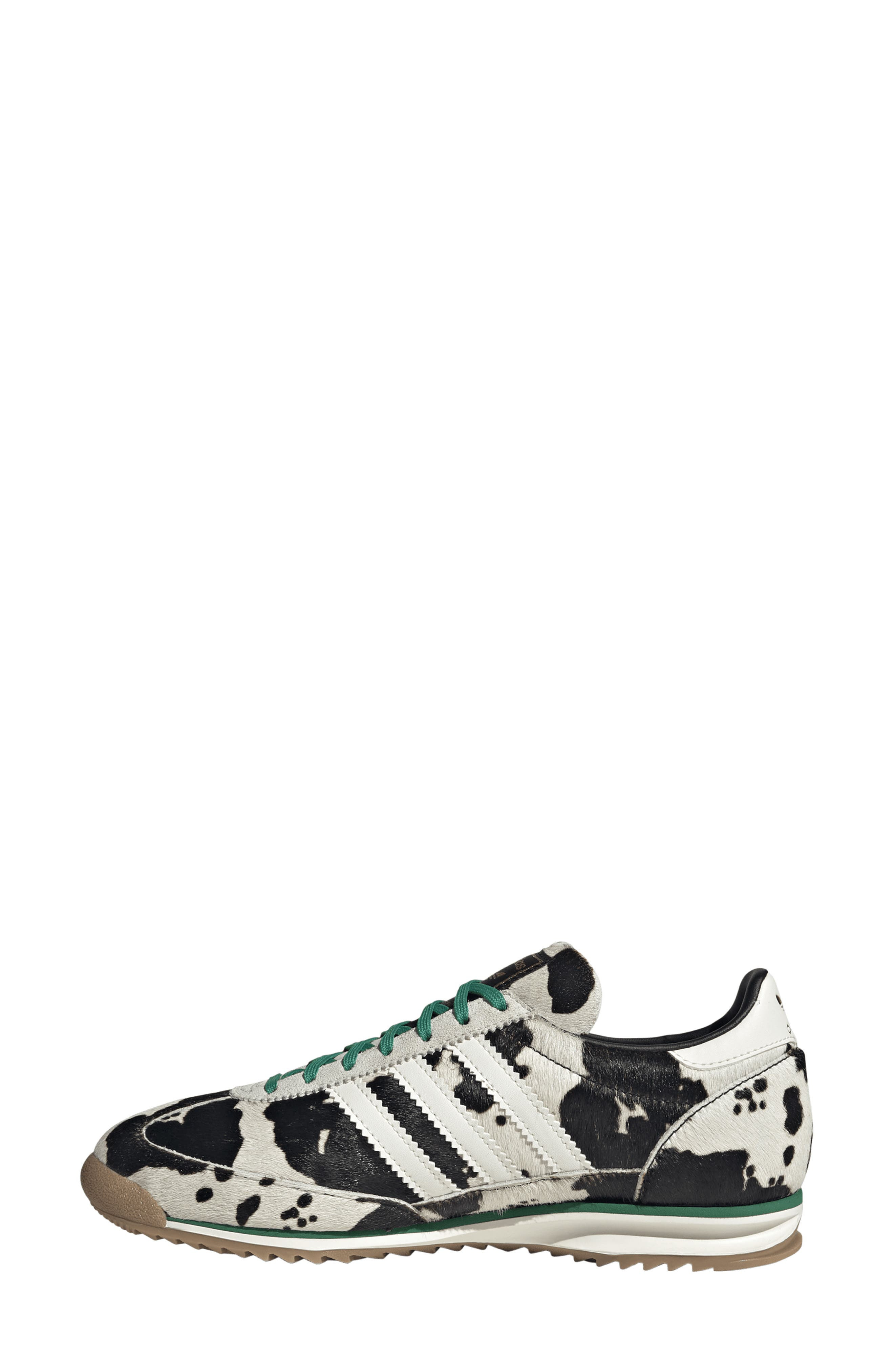 adidas SL 72 OG 'Cow' Genuine Calf Hair Sneaker in Black/Off White/Court Green at Nordstrom - 6