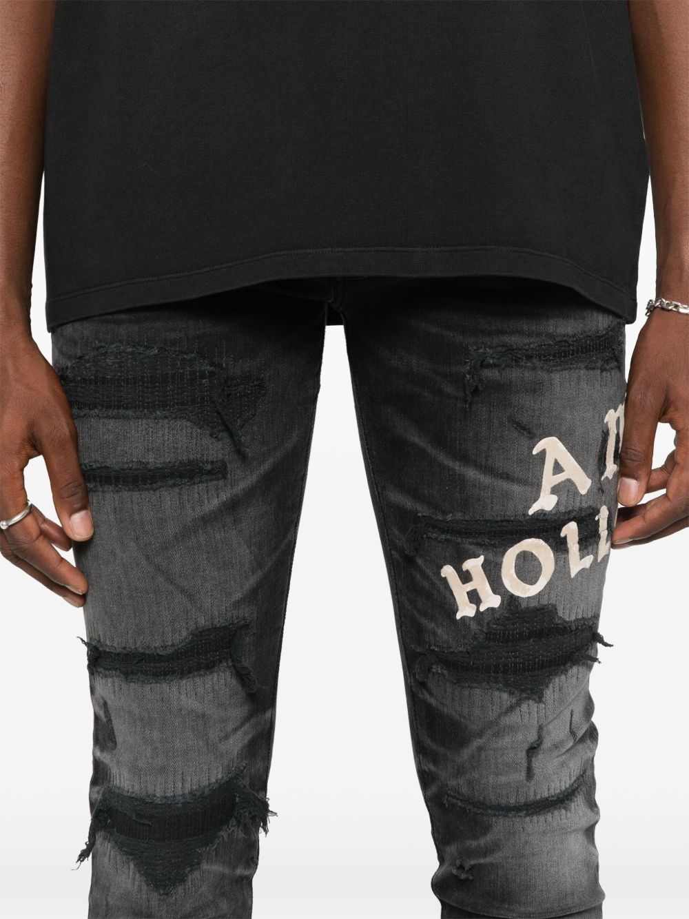 distressed-effect skinny jeans - 5