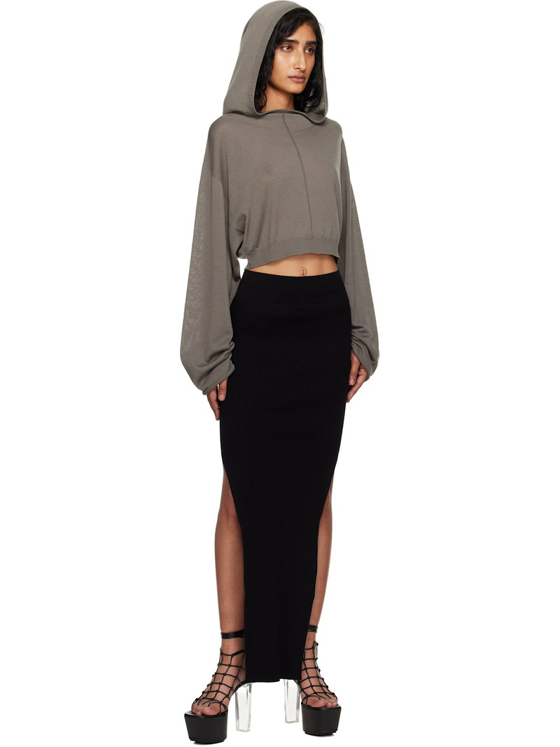 Rick Owens Black Concordians Sacriskirt Midi Skirt outlook