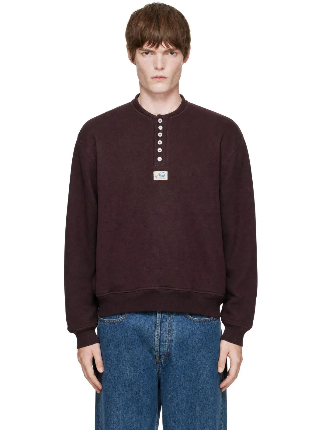 Brown Round Neck Sweatshirt - 1