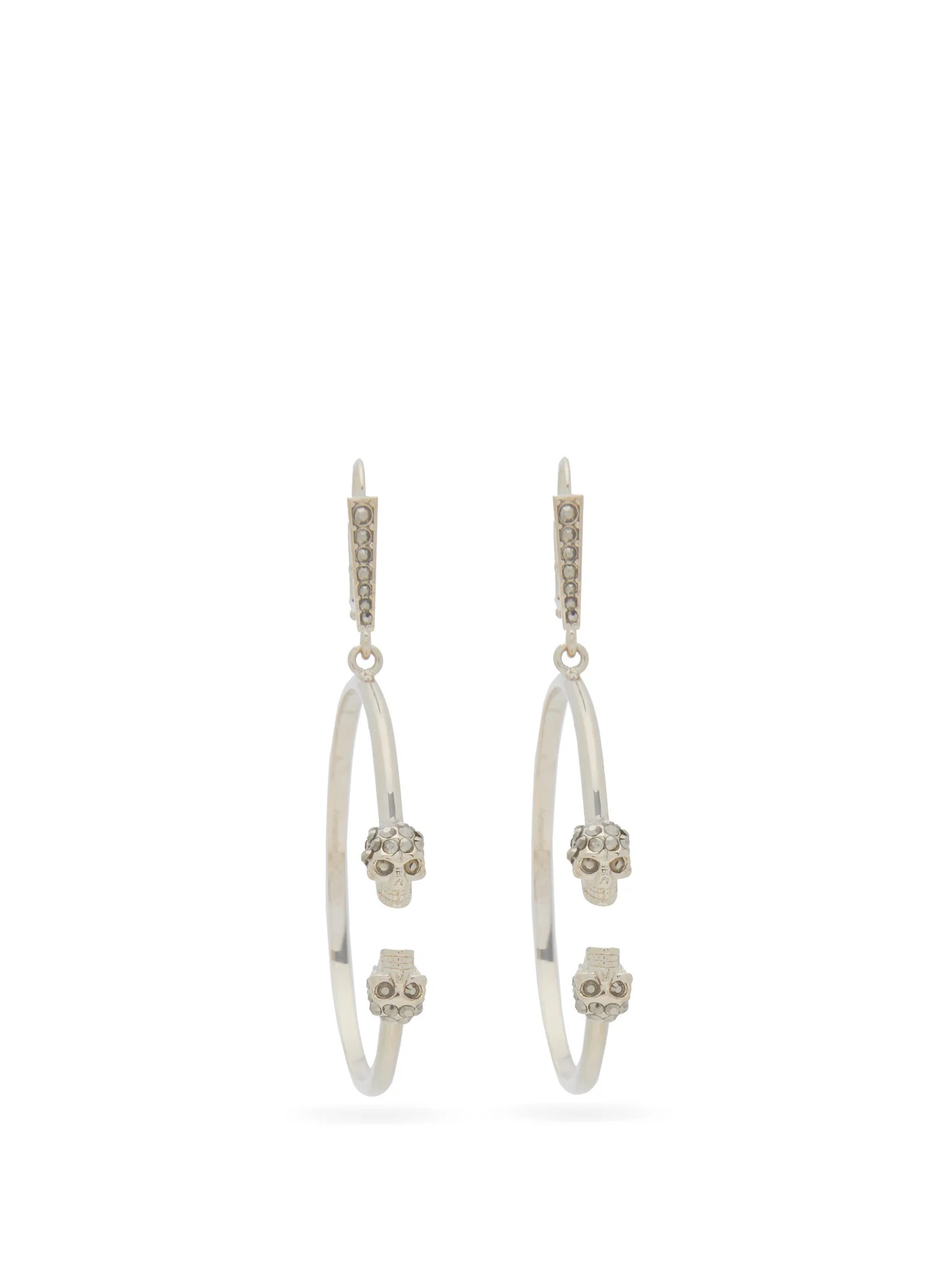 Double skull hoop earrings - 1