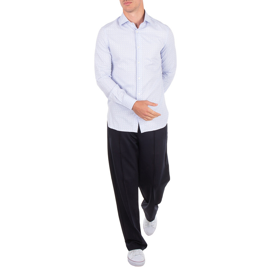 Emporio Armani All-Over Jacquard Logo Pattern Cotton Shirt - 4