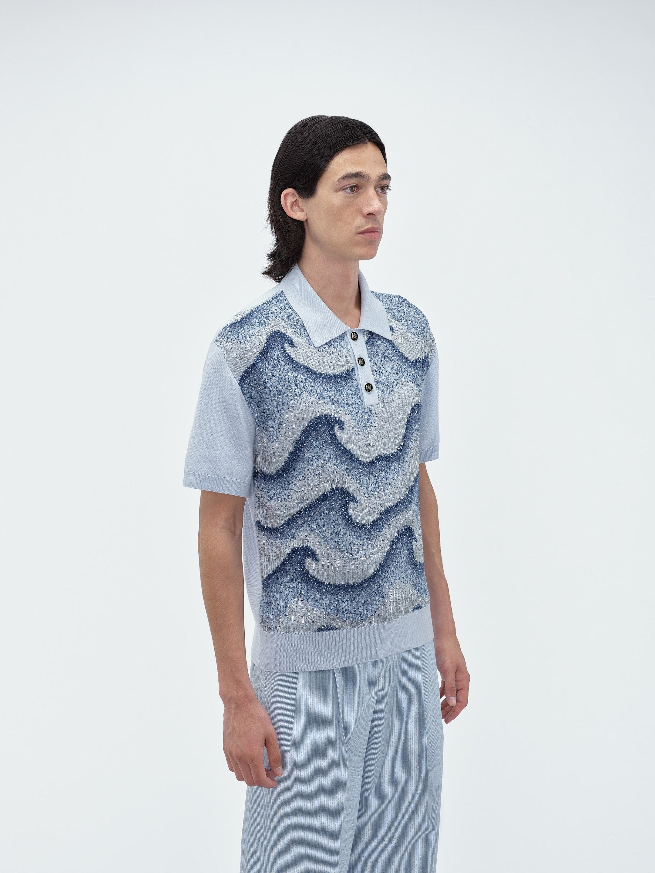 WAVY EMBELLISHED POLO - 4
