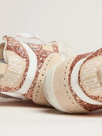 Golden Goose Mid Star sneakers with pink-gold glitter outlook