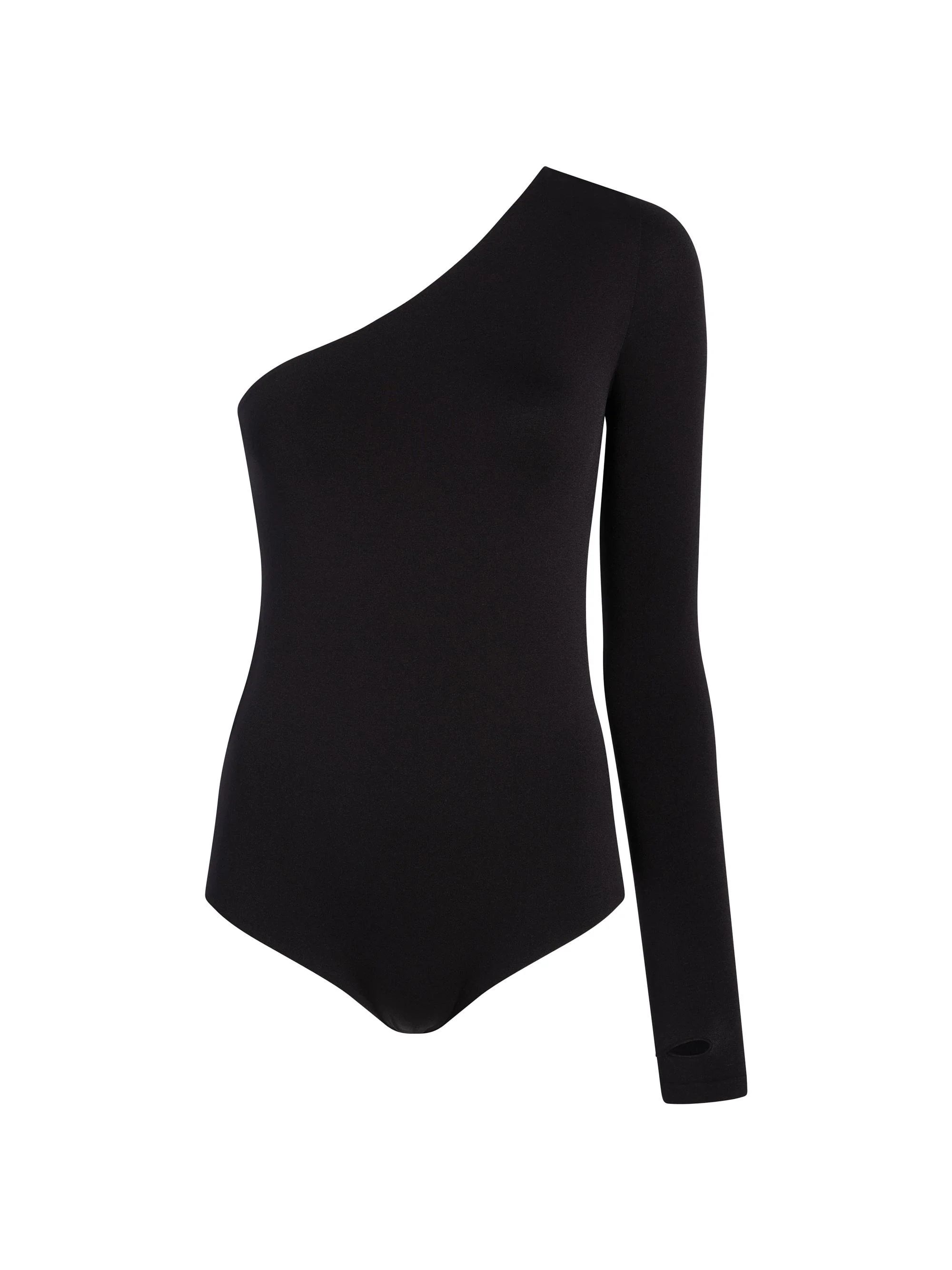 Women's Prima One-Shoulder Bodysuit - Black - 1