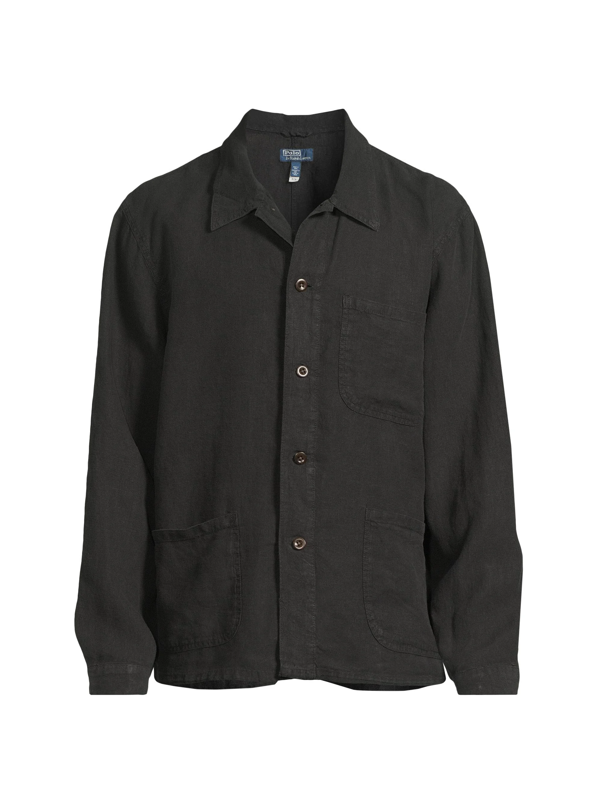 Men's Linen Utility Jacket - Polo Black - 1